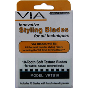 Via VRTB10 Styling Razor Replacement Blade With Guard- 10pk