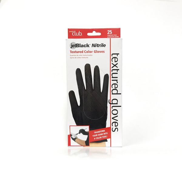 Product Club- JetBlack Nitrile Textured Color Gloves