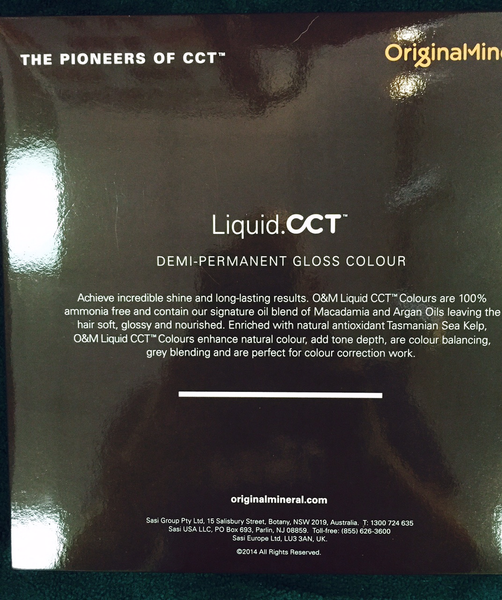O&M Liquid CCT Color Swatch Chart